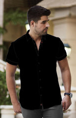 AU NOIR CHEMISE MANCHES COURTES HOMME