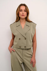 Cream Veste Sans Manche Femme