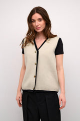 CREAM CHANDAIL SANS MANCHES FEMME
