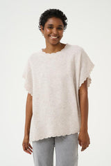 CREAM PONCHO FEMME