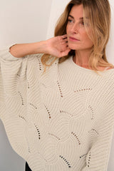 Cream Poncho Femme