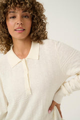 CREAM POLO MANCHES LONGUES FEMME