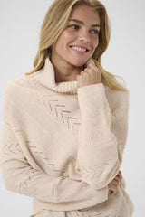 CREAM PONCHO FEMME