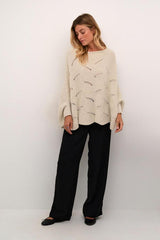 Cream Poncho Femme