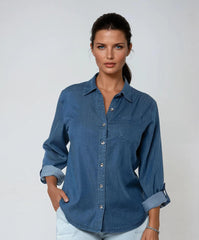 CARRELI CHEMISE EN JEANS  FEMME