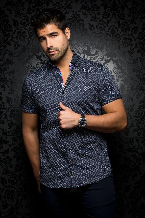 Au Noir Chemise Manche Courte Homme