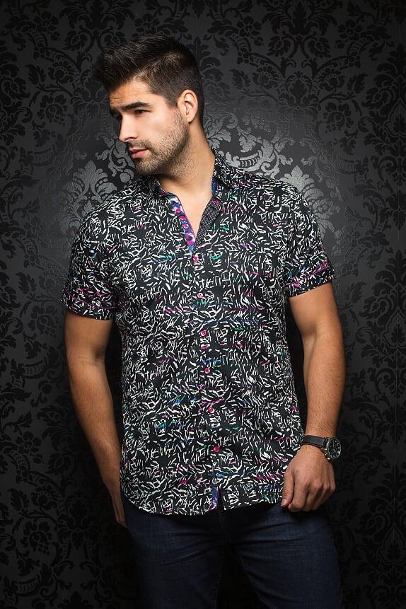 Au Noir Chemise Manche Courte Taille Plus Homme